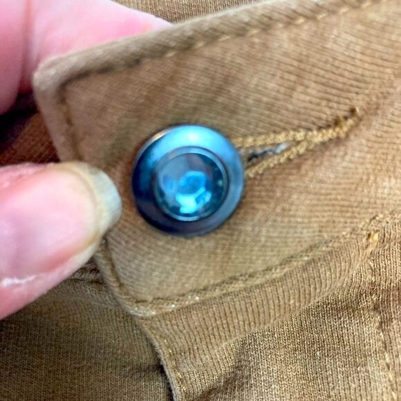 Dream Jeans by Quacker Factory in cinnamon w/rhinestone pockets & accents - Picture 8 of 11